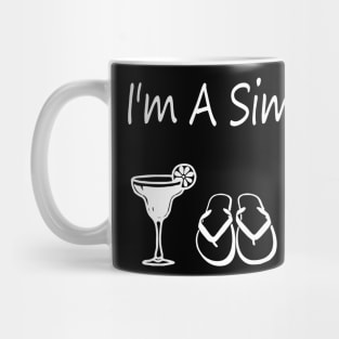 I'm A Simple Woman Flip Flops Dog And Motorcycle Mug